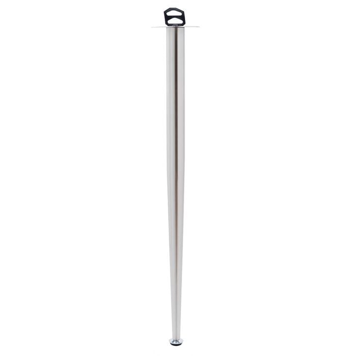 Taskmaster 710 x 40mm Satin Chrome Adjustable Tapered Furniture Leg - 710 x 40mm Satin Chrome