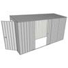 Build-A-Shed 1.2 x 3.7 x 2.0m Tunnel Shed Tunnel Hinged Door with Double Sliding Side Doors - Zinc
