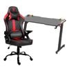 Advwin Gaming Office Desk 120cm LED Light & Gaming Chair Black & Red