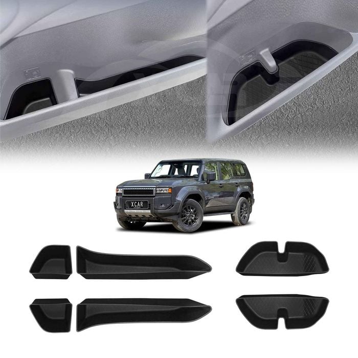 Door Side Storage Box Tray for Toyota Prado 250 Series 2024-Onwards Organizer Front and Rear Set of 6