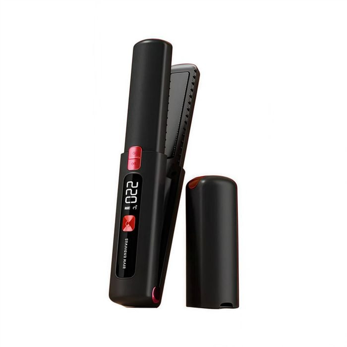 Catzon 2in1 Cordless USB Hair Straightener Portable Curler-Black