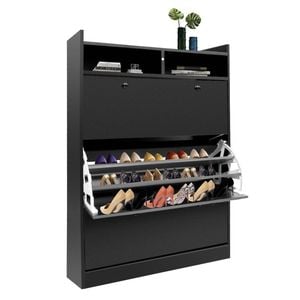 45 Pairs Shoe Cabinet Black