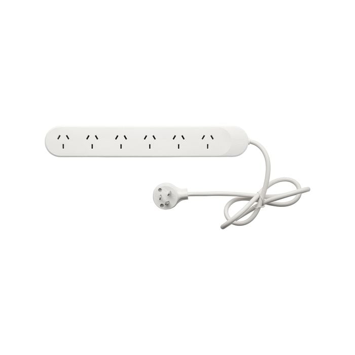 HPM White 6 Outlet Powerboard