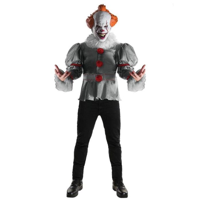 Pennywise IT Deluxe Clown Halloween Costume with Mask and Collar for Halloween, Extra large