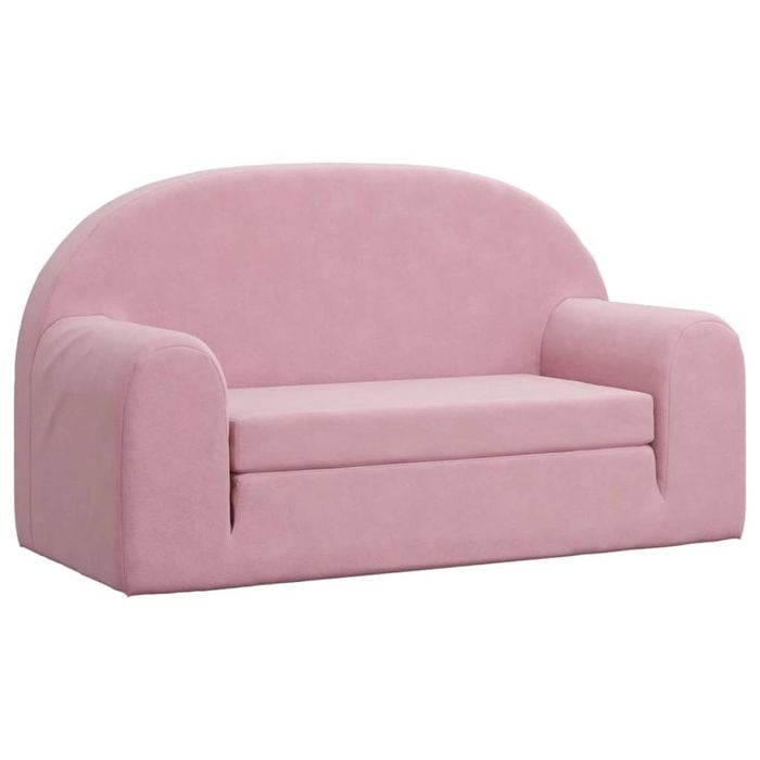 vidaXL Kids' Sofa Bed 2-Seater Pink Soft Plush kids' sofa kids' couch