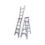 Indalex 1.5-2.6m 150kg Industrial Aluminium Tradesman Dual Purpose Step Ladder