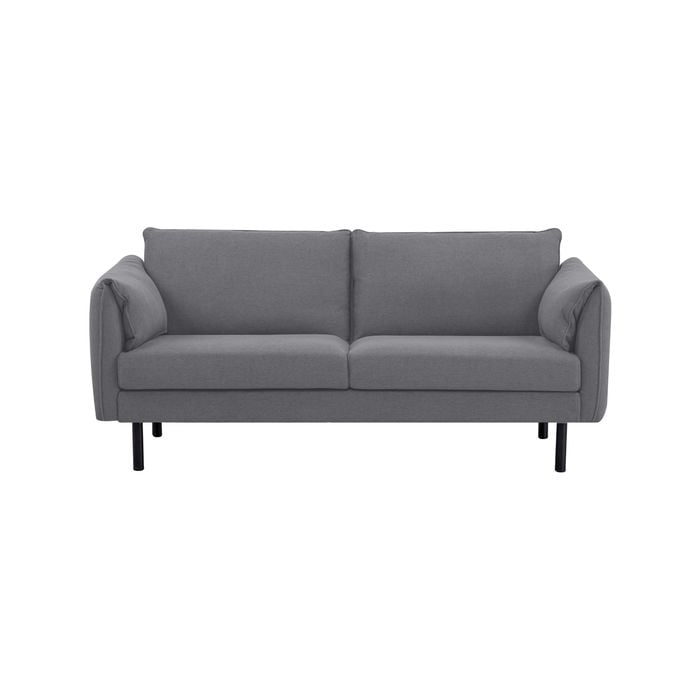 Channel 3 Seater Fabric Sofa Lounge Couch Dark Grey