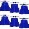 6x Kids Sequin Vest Bow Tie Set Costume 80s Party Dress Up Waistcoat Blue