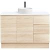CIBO 1200mm Coast Veneer Nordic Full Height Bathroom Vanity With White Gloss Fluted Basin