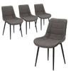 Familand Dining Chairs Set of 4 Padded Seat Kitchen Living Room Chair Faux Leather in Grey