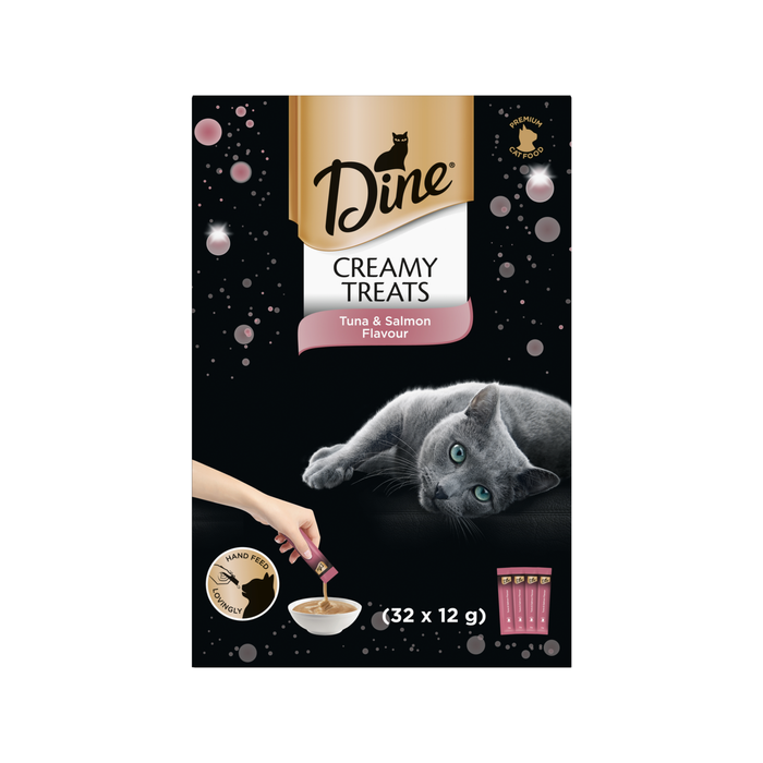 Dine Creamy Treats 12g Tuna & Salmon Flavour Cat Treats - 32 Sachets