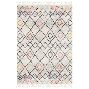 The Rug Connection Moroccan 666 Off White 400x300cm - Extra Extra Large Shag Indoor Floor Rug