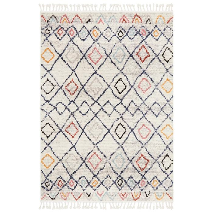 The Rug Connection Moroccan 666 Off White 400x300cm - Extra Extra Large Shag Indoor Floor Rug