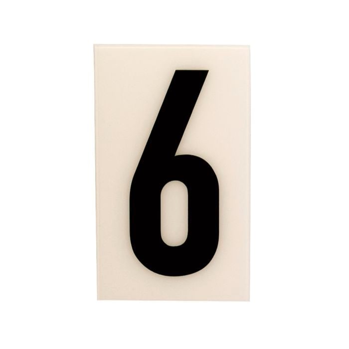 Sandleford 85 x 55mm 6 Black and White Self Adhesive Numeral
