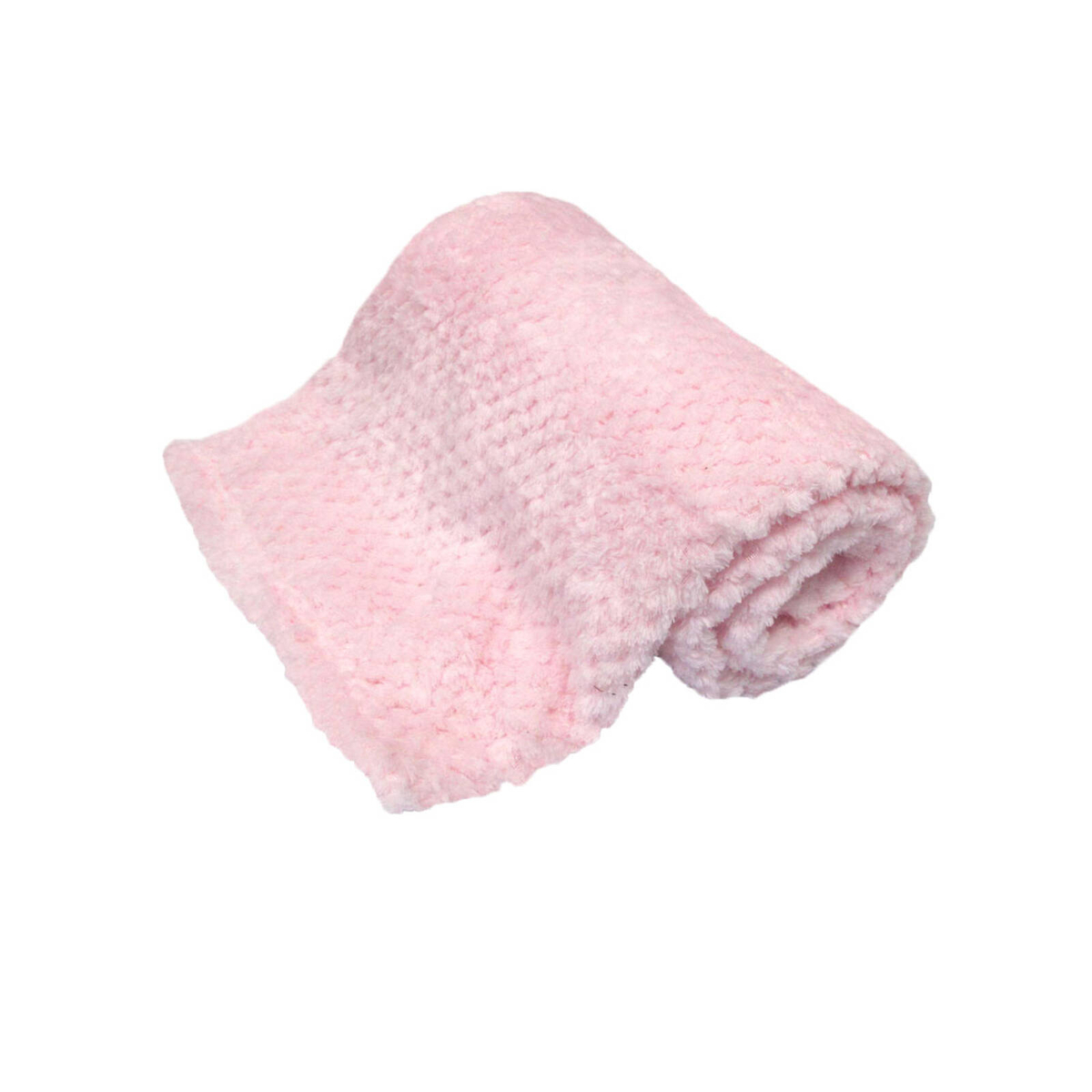 180GSM Soft Popcorn Coral Fleece Throw Rug 127 x 152cm Baby Pink ...