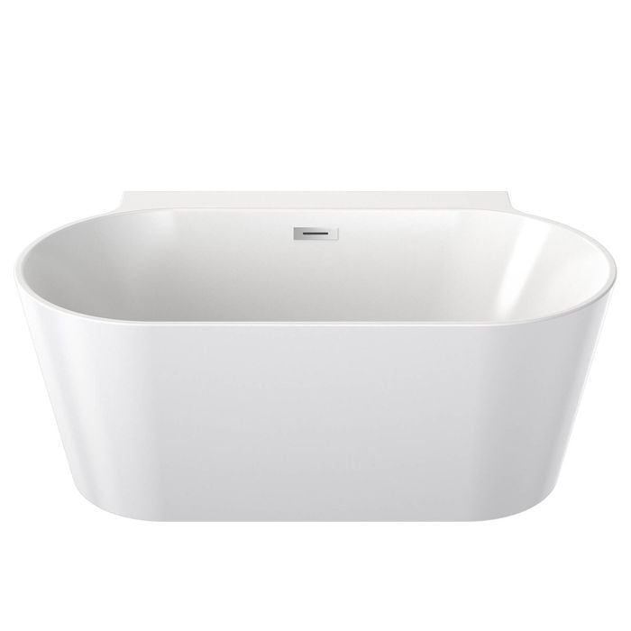 Clark 1400mm Round Freestanding Back To Wall Bath With Overflow