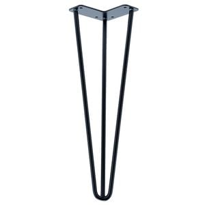 Taskmaster 400 x 10mm Black Hairpin Steel Table Leg - 400 x 10mm