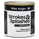 White Knight 250ml Black Satin Strokes And Splashes Paint
