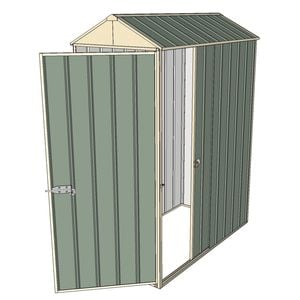 Build-a-Shed 0.8 x 1.5 x 2.1m Gable Singled Hinged Door Shed with Single Sliding Side Door - Green