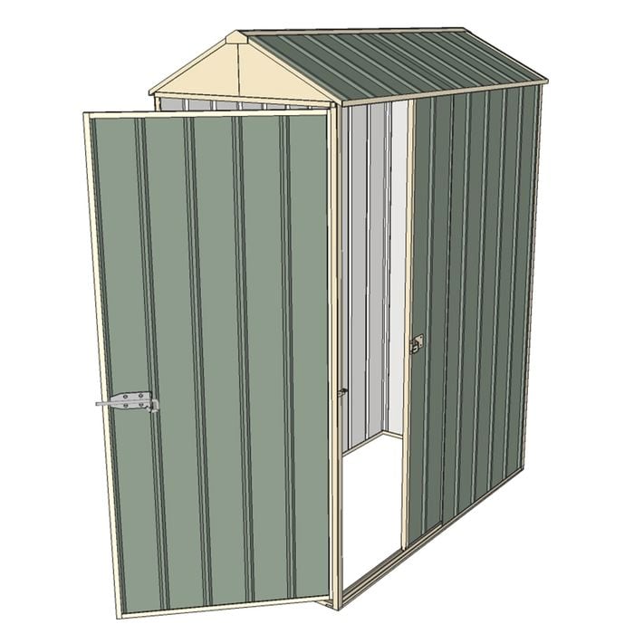 Build-a-Shed 0.8 x 1.5 x 2.1m Gable Singled Hinged Door Shed with Single Sliding Side Door - Green