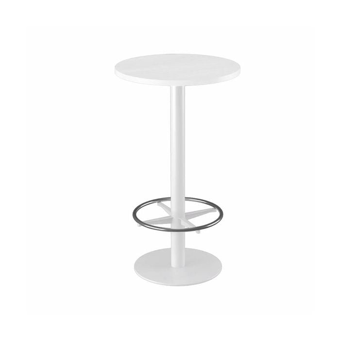 Olg Disc Bar Leaner White Frame White Top 600mm Diameter