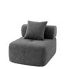 Advwin Armless Sofa Chair Corduroy Modular Foam Cloud Sofa Lounge Compressed Couch No Assembly Grey