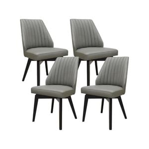Shelby Set of 4 Dining Chair Genuine Leather Solid Rubber Wood Frame