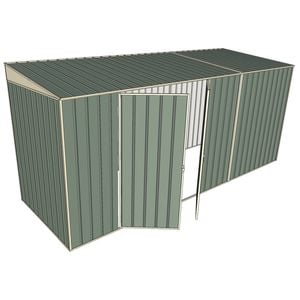 Build-a-Shed 1.5 x 4.5 x 2m Double Hinged Side Door Skillion Shed - Green