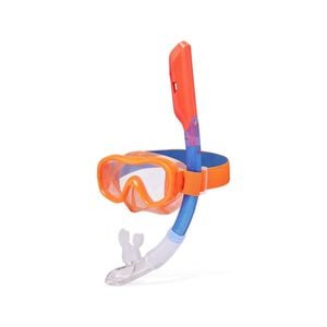 Decathlon - Kids’ Snorkelling Comfort Anti-Fog Mask Dry Top Snorkel Set, 100 Orange - Eu S