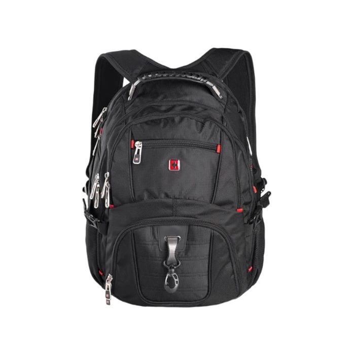 Swisswin Swiss waterproof 15.6" laptop School Travel Backpack - Black