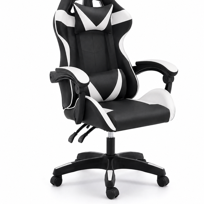 Relaxio Gaming Chair Office chair with Headrest and Lumbar Support - White