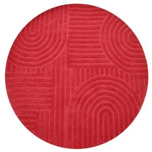 Contemporary Handwoven Wool Rug-Unity 6230-Red-160x160cm
