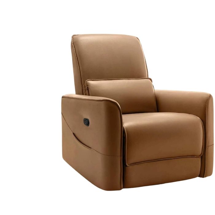 Rodger Air Leather Manual Recliner Chair - Brown