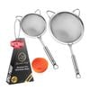 Gourmet Easy Strainer Kit Stainless Steel & Silicone, Large & Small Mesh Strainers
