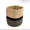 Yarra Textiles Multi-purpose Jute/Cotton storage basket Boho (25 cm x 25 cm x 25 cm) Beige-black-Multi