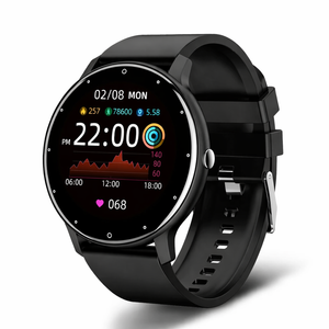 Smart Watch Full Touch Screen – Bluetooth Call, Waterproof Fitness Tracker, Android & Ios Compatible Silicone Black