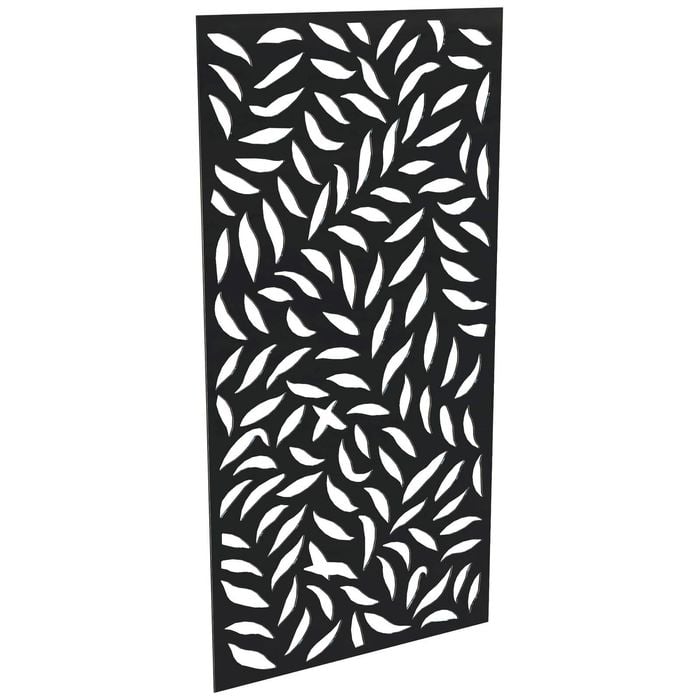 ProtectorAl 300-1200w x 1201-2400h Gloss Black/Satin Black Large Leaf Unframed Composite Deco Panel