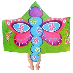 Kids Cotton Velour Beach Cape Butterfly 60x120 cm