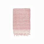 Miss April Pompom Turkish Cotton Bath Sheet Pink Clay