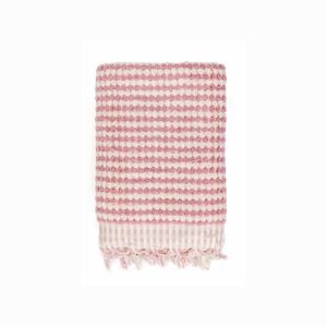 Miss April Pompom Turkish Cotton Bath Sheet Pink Clay
