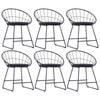 vidaXL Dining Chairs with Faux Leather Seats 6 pcs Black