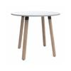 Olg Plantation Bar Leaner 4 Leg Solid Oak Frame White Top 1200mm Diameter