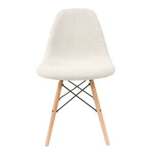 Sk Designer Living | Replica Eames Dsw Eiffel Chair | Fabric & Natural - Texture Ivory