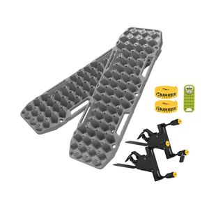 Bunker Indust 2PCS Recovery Tracks Board Grey 10T + Side Mounting Bracket Kit