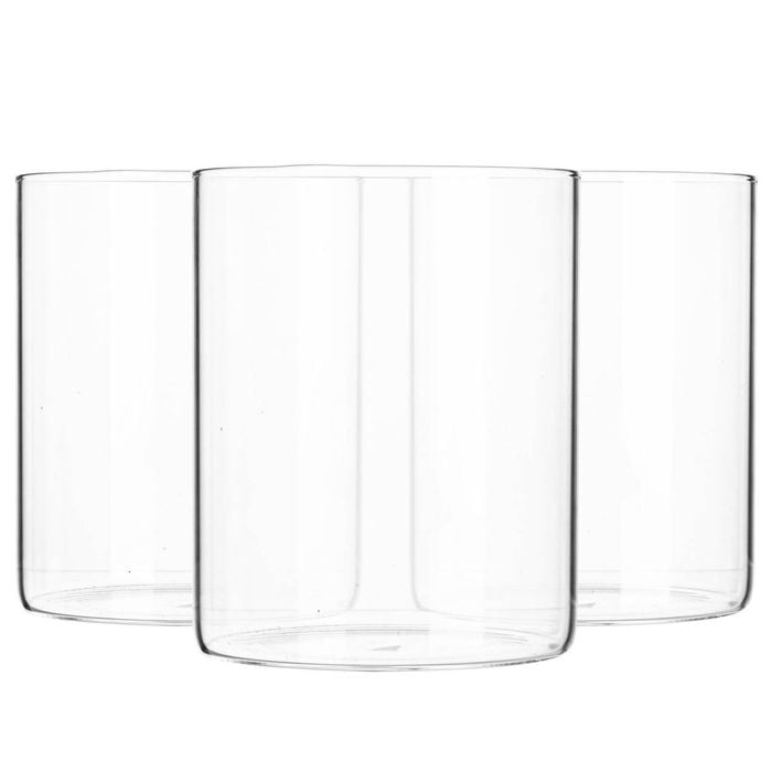 Argon Tableware Glass Storage Jars - No Lid - 750ml - Kitchen Utensils Pot Bathroom Storage Open Container Glass Jar - Set Of 3
