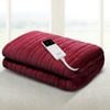 Giselle Electric Throw Rug Heated Blanket Fleece Red