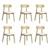 Levede 6pc Solid Wood Dining Chairs - Natrual