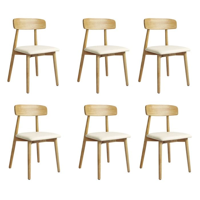 Levede 6pc Solid Wood Dining Chairs - Natrual