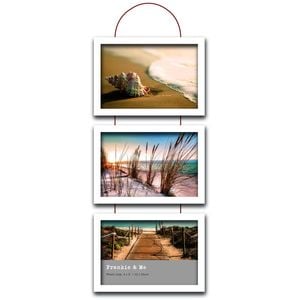 Frankie & Me Wooden Triple Hanging 4x6'' Picture Frame Home/Office Decor White