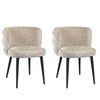 Raimon Furniture Set Of 2 Flavio Fabric Kitchen Dining Chair Metal Legs Latte